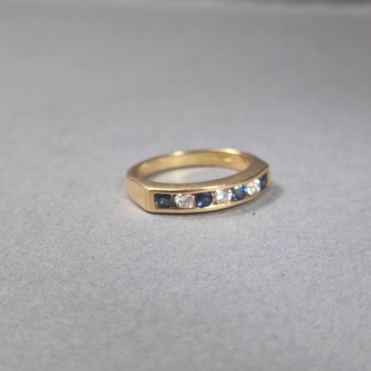 18ct Gold Sapphire and Diamond 1/2 Eternity Ring
