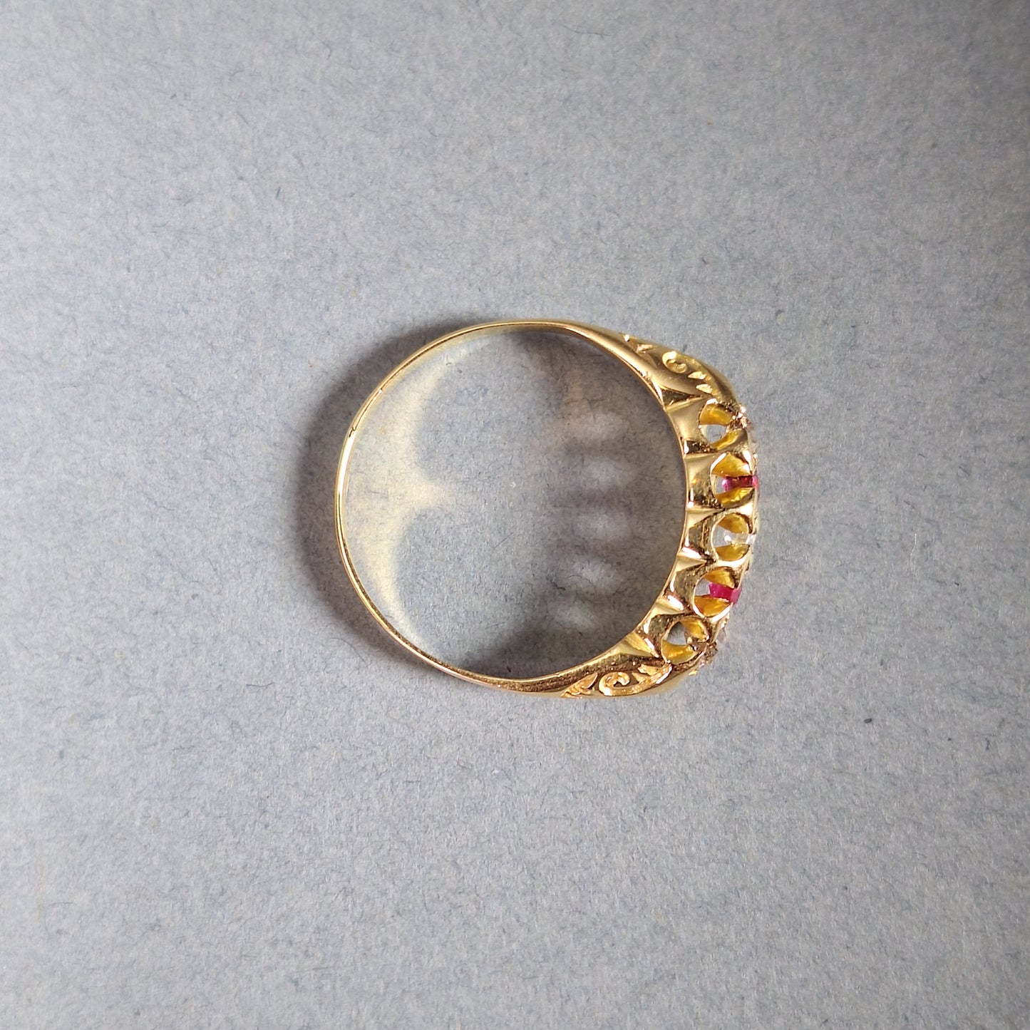 Antique 18ct Gold Ruby and Diamond Ring