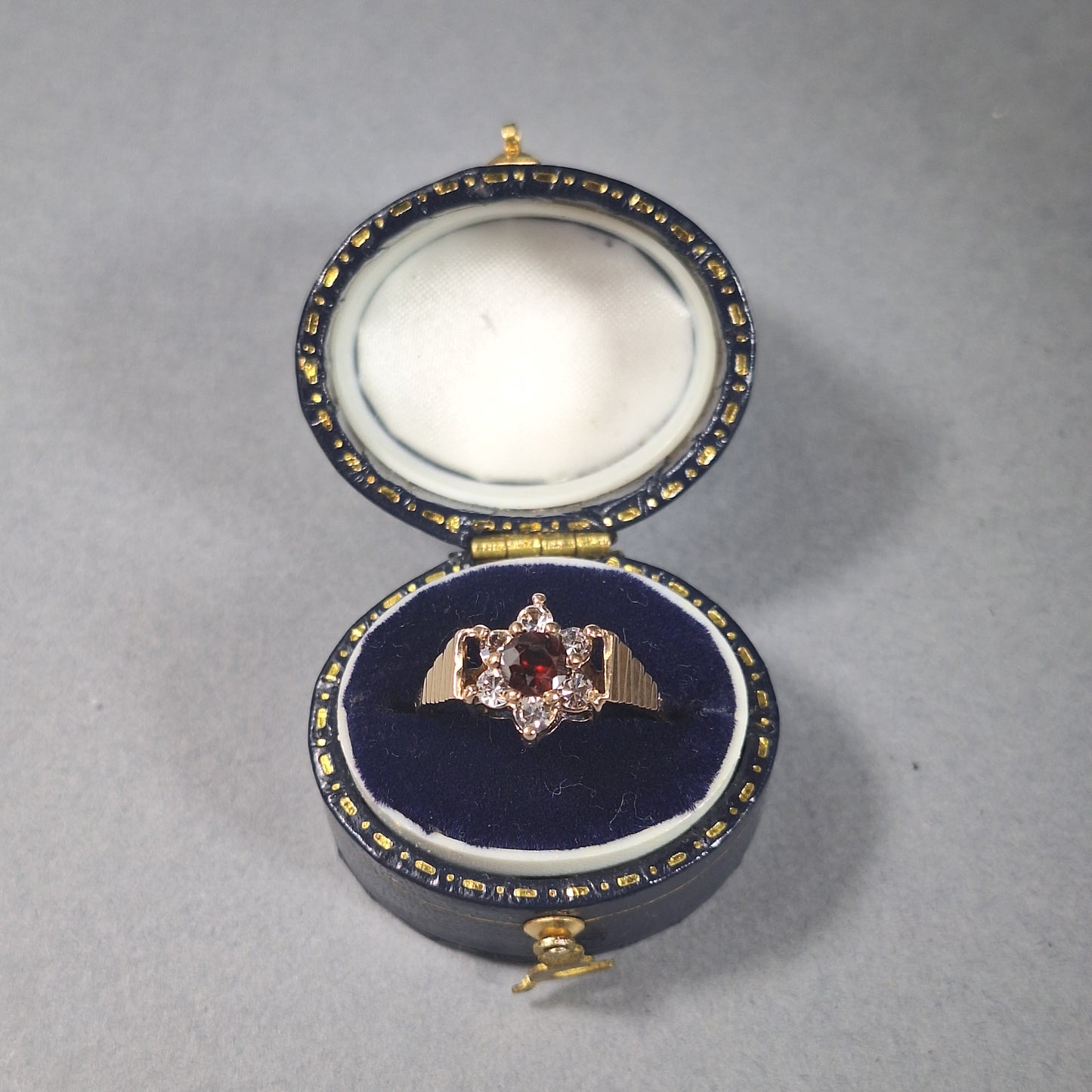 9ct Gold Garnet and Cubic Zirconia Dress Ring