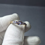 Five stoned Tanzanite 9ct Yellow gold ring