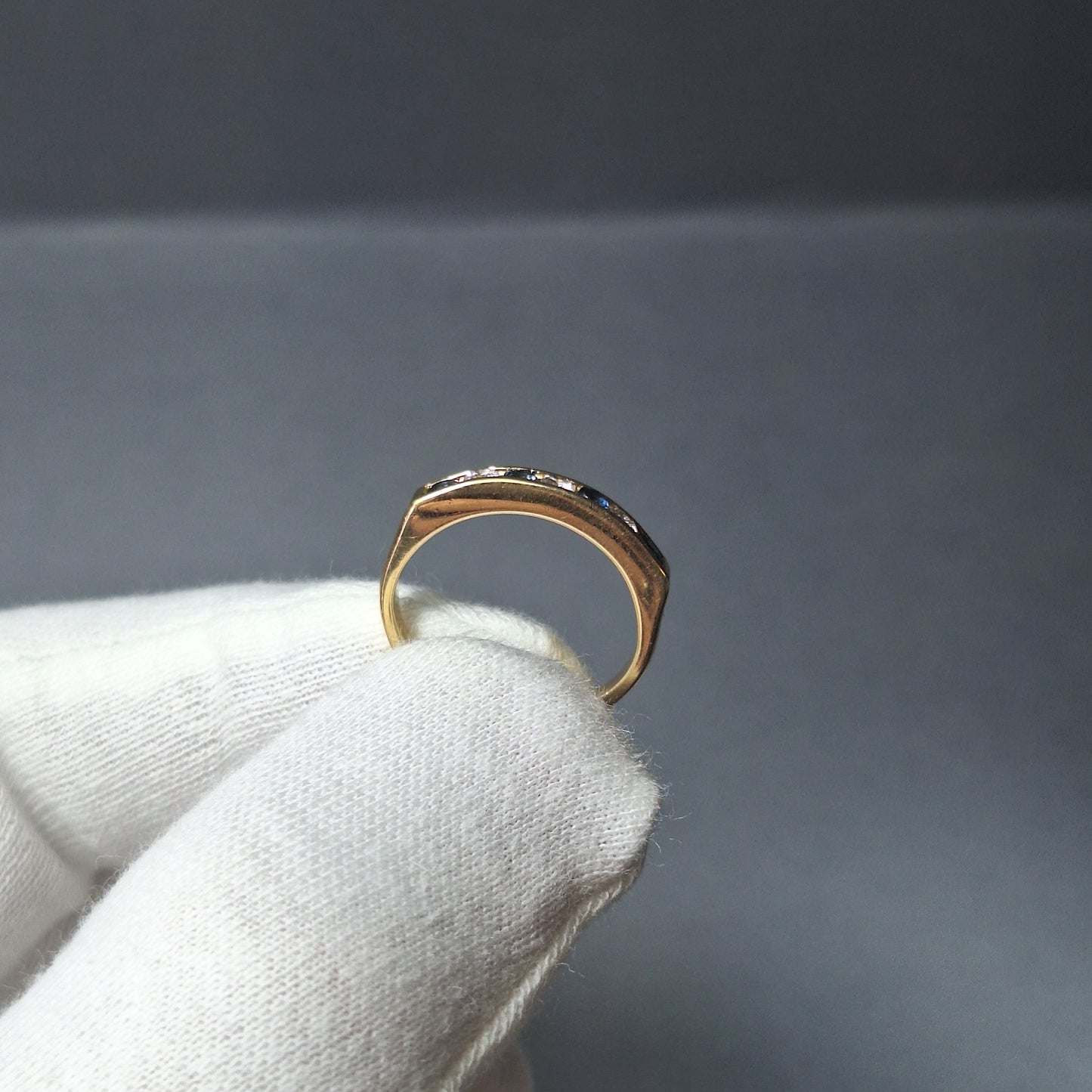 18ct Gold Sapphire and Diamond 1/2 Eternity Ring