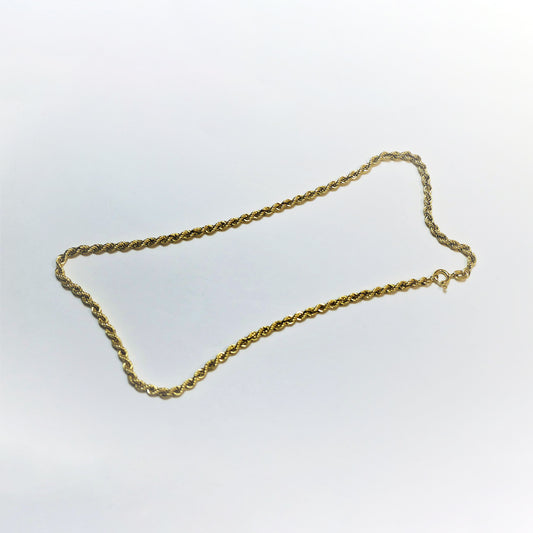 Vintage 9ct Gold Rope Chain 15"