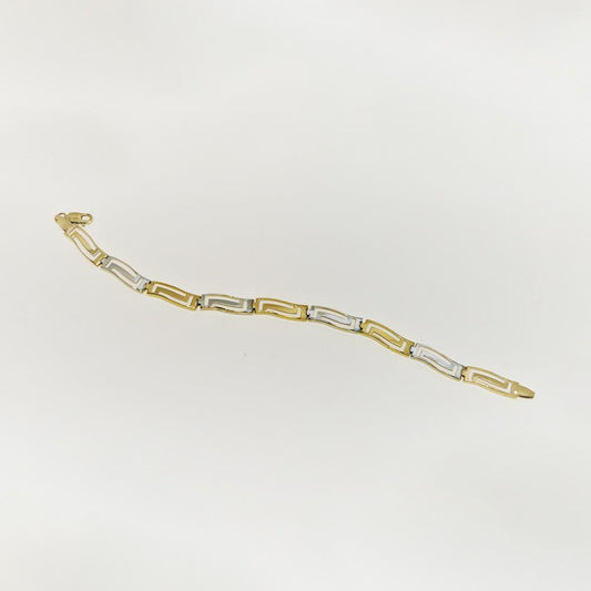Vintage 9ct Yellow & White Gold Bracelet 8"