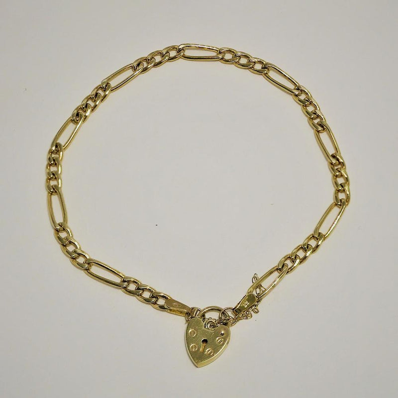 Vintage 9ct Gold Figaro Bracelet