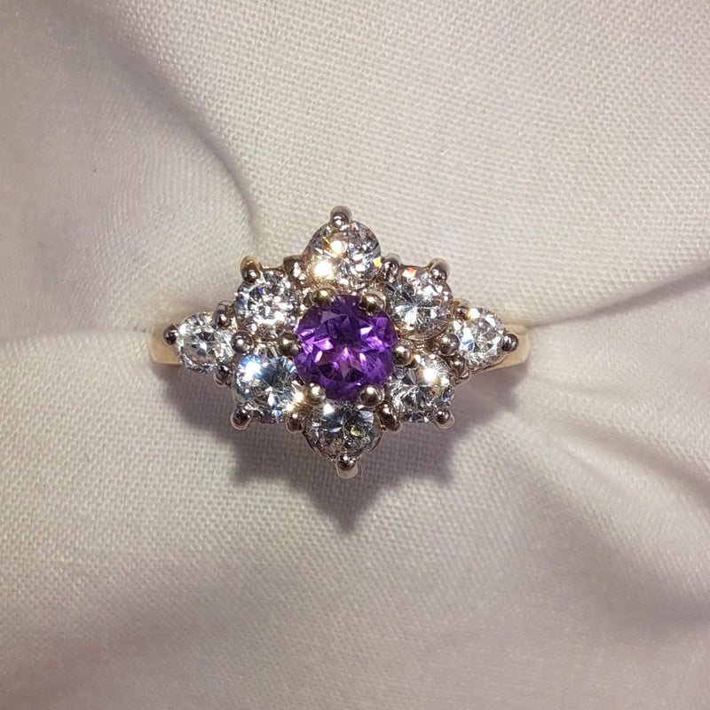 9ct Gold Amethyst Dress Ring