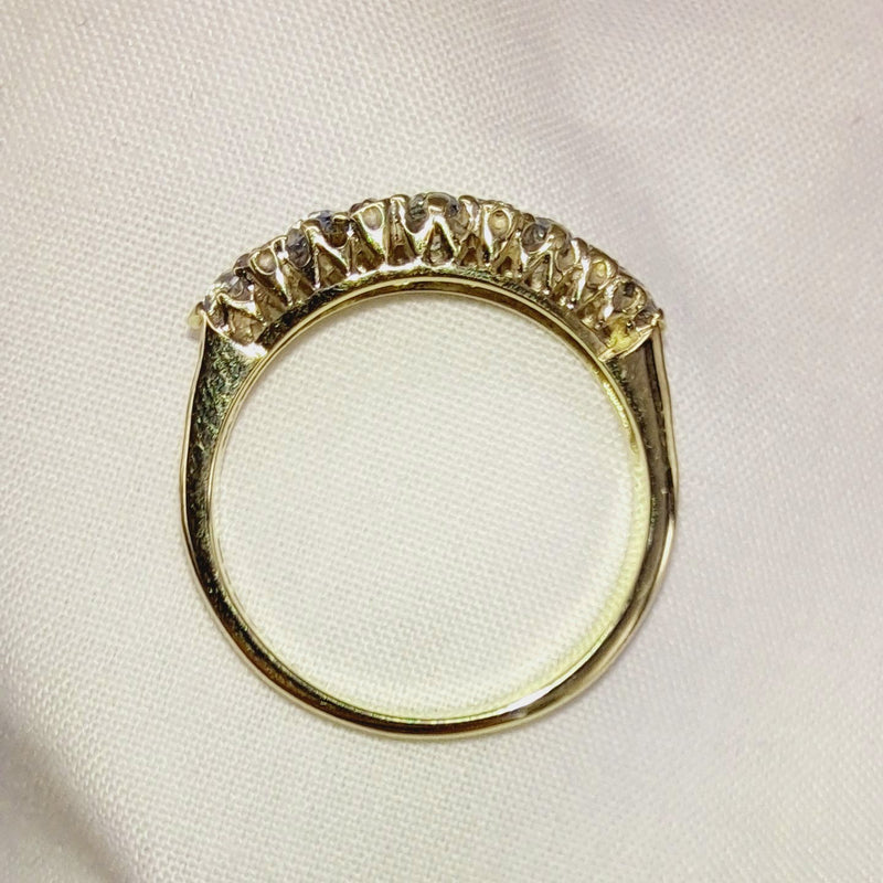 9ct Gold, Blue Topaz and Diamond Dress Ring