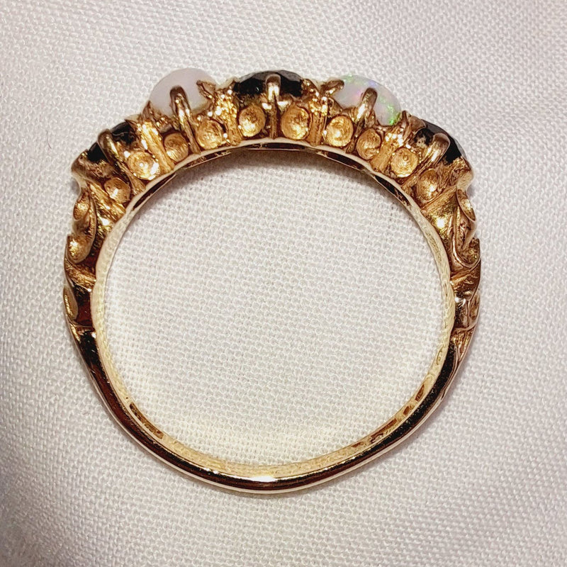 9ct Gold Garnet and Opal Dress Ring