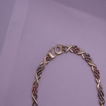 Vintage Kiss linked three coloured 9ct Gold chain