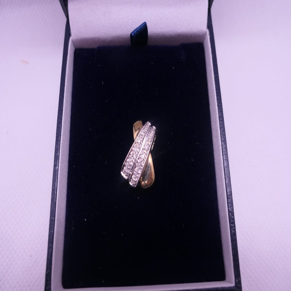 9ct Gold Diamond Crossover Pendant