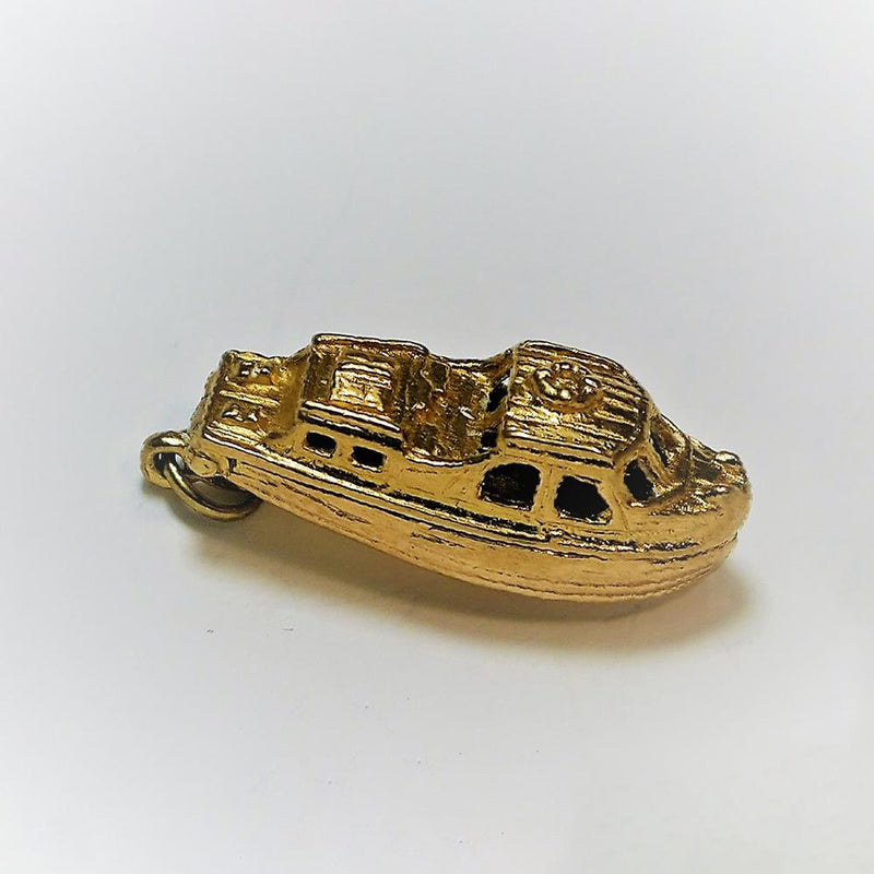 Vintage 9ct Gold Motor Boat Charm
